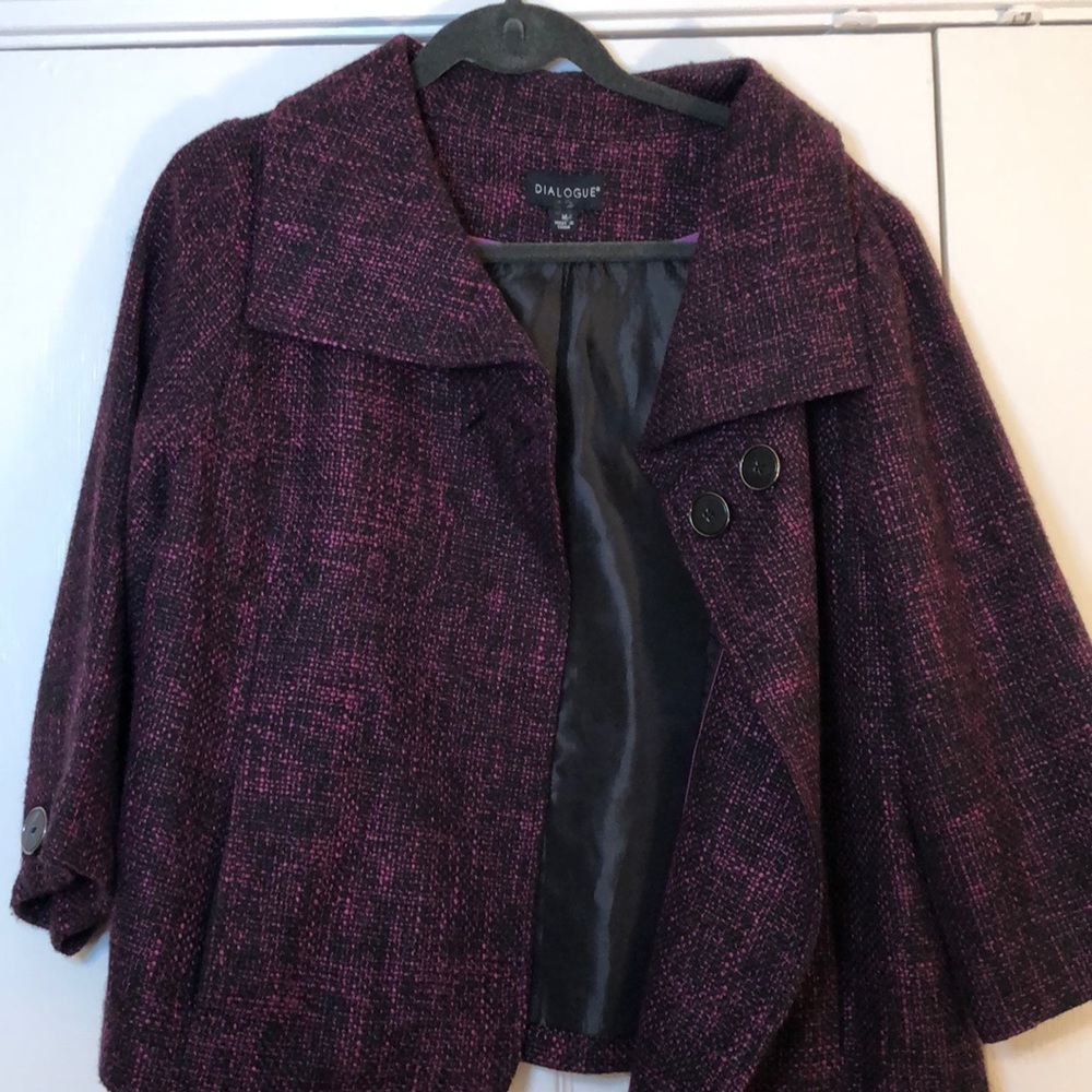 Dialogue Pink And Black Tweed Blazer